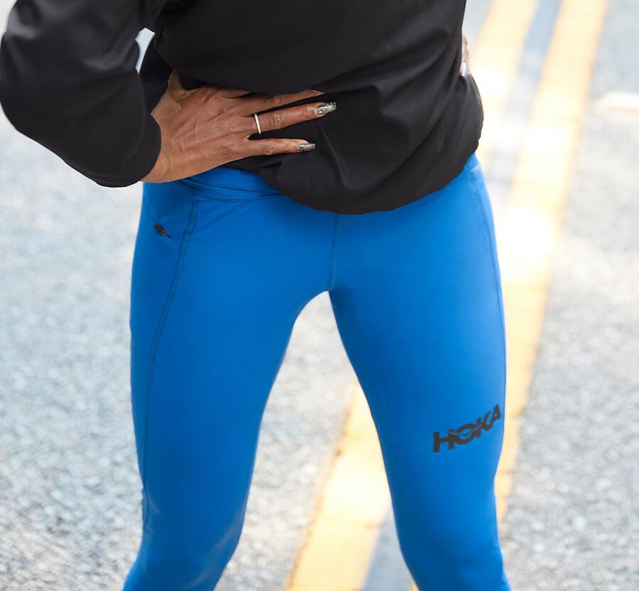 Hoka One One Pants Womens Blue - Performance Crop Tight - 10453LIDV